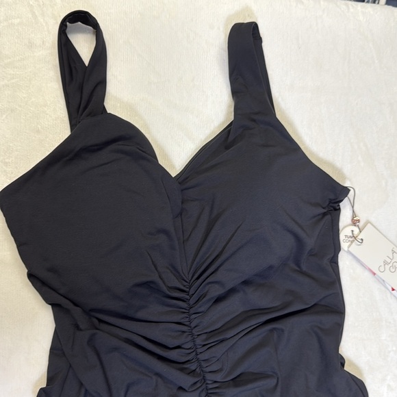 CALIA Women’s Ruched One Piece Swimsuit in Black - Picture 6 of 14